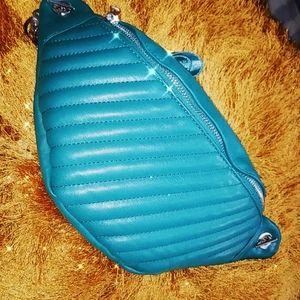 NWT Green Quilted Faux Leather Fanny Pack